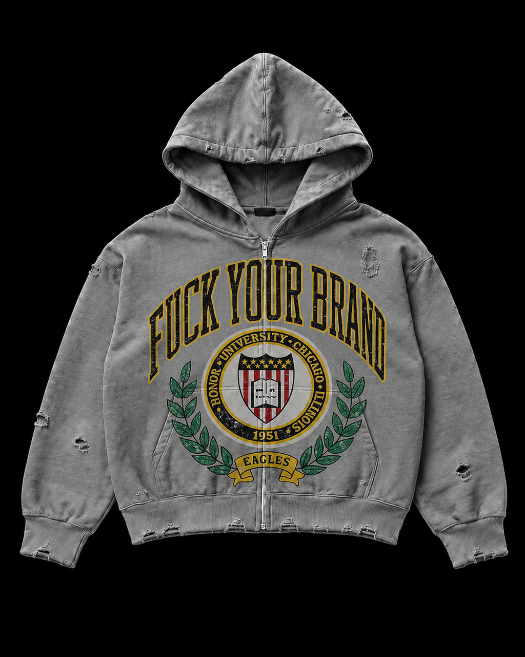 Fuck Your Brand University Zip-Up Hoodie